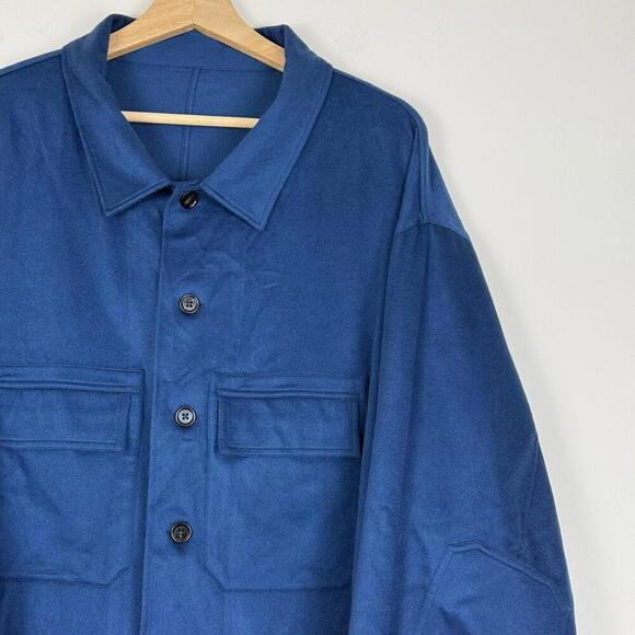 NWT Ermenegildo Zegna Blue 100% Cashmere Overshirt Jacket Made In Italy $2895 - Picture 7 of 13